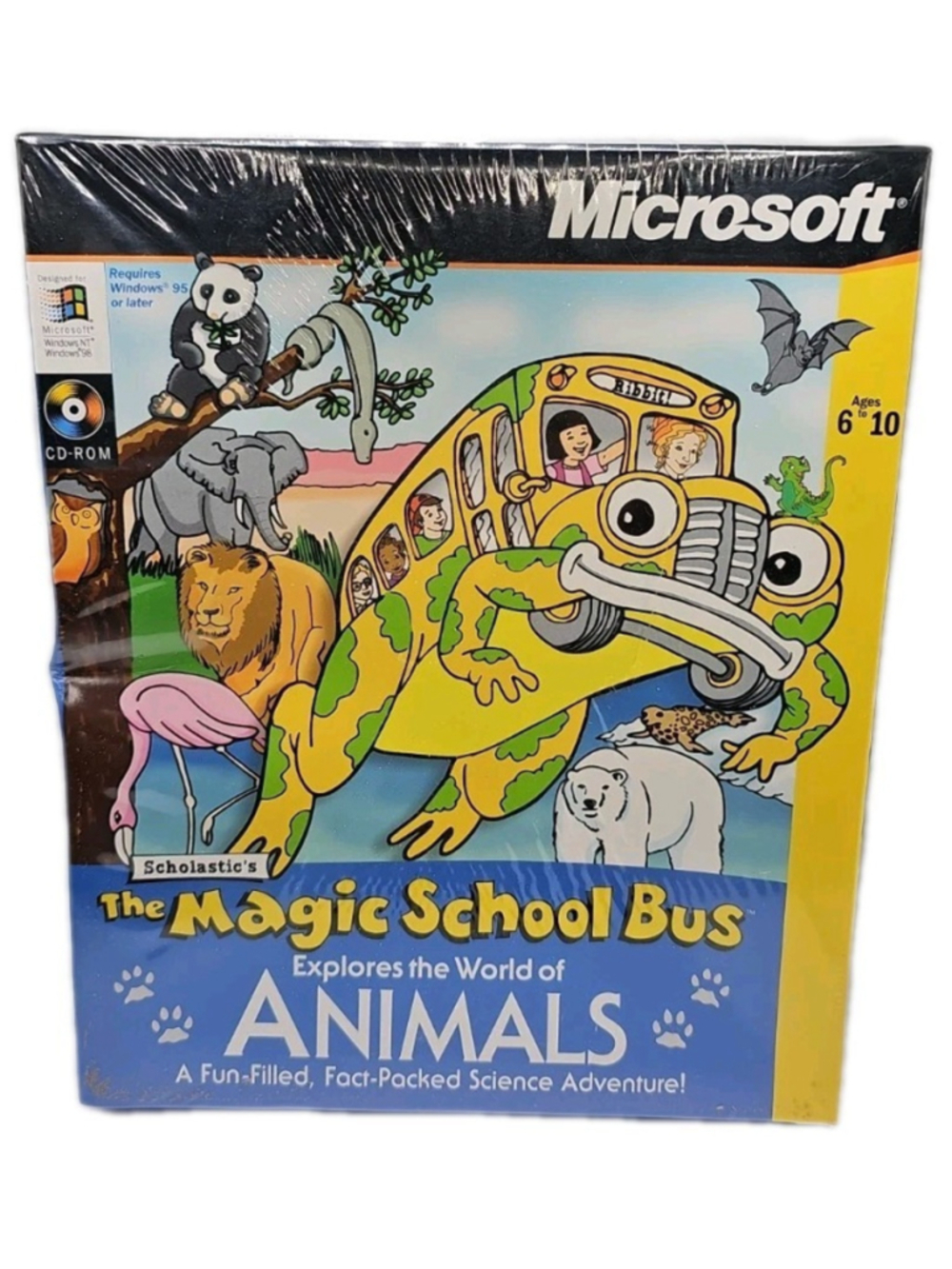 Scholastic's The Magic School Bus Explores Animals (PC, 1999) Big Box New Sealed
